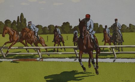 Charles Ancelin (1863-1940) - c.1925 Pochoir Print, Chevaux De Courses (No.6)