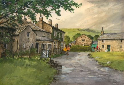 Leonard G. Kersley (b.1911) - 1981 Watercolour, Showery Day at Arncliffe