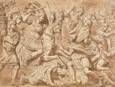 Fine 18th Century Pen and Ink Drawing - Column of Trajan