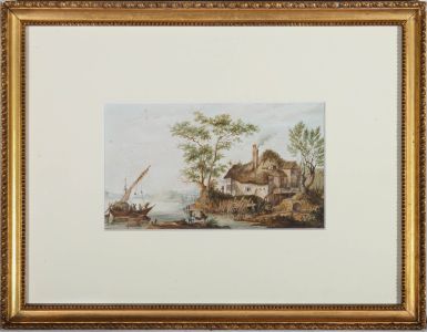 Late 19th Century Watercolour - The Fishing Village