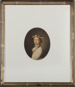 French School Mid 19th Century Watercolour - Pretty Maiden