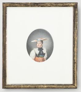 Early 19th Century Watercolour - Young Lady From Switzerland