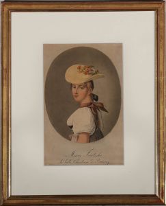 Early 19th Century Watercolour - Portrait of Marie Frutschi