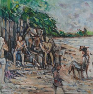 Douglas Pittuck (1911-1993) - 20th Century Oil, Beach Bathers