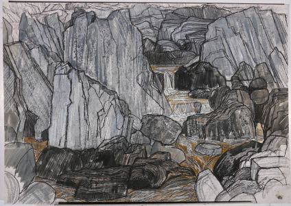 Dione Page (1936-2021) - 1975 Pastel, Afon Gamlan