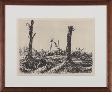 Sir David Muirhead Bone - 1917 Lithograph, The Orangery, Deniécourt Château