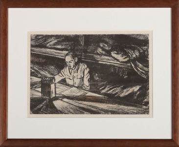 Sir David Muirhead Bone (1876-1953) - 1917 Lithograph, Hospital Ship at Night