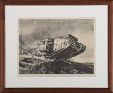 Sir David Muirhead Bone - 1917 Lithograph, Tanks