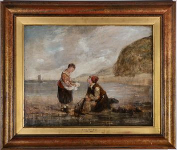 Attrib. William Collins RA (1788-1847) - Framed Oil, Collecting Cockles