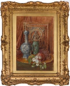 Albert Henry Warren (1830–1911) - Late 19th Century Watercolour, Vases And Fruit