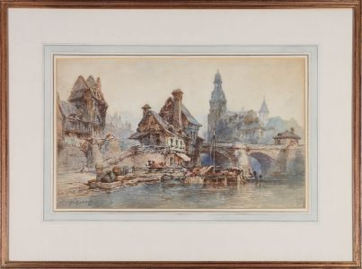 Paul Marny (1829-1914) - Late 19th Century Watercolour, The Dock at Dawn