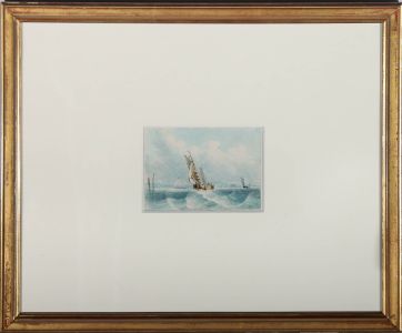 Frederic Bourgeois de Mercey (1805-1860) - Watercolour, Hurst Castle, Lymington