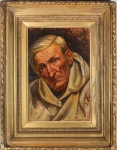 A.P. - Late 19th Century Oil, A Serious Monk