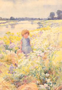 A. M. Walters - Early 20th Century Watercolour, Standing in the Flower Meadow