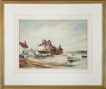 Vernon de Beauvoir Ward ARBA (1905-1985) - Framed Watercolour, Fishing Village