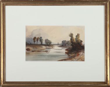 Attrib. John Sell Cotman (1782–1842)- Framed Watercolour, Fishing in the Estuary
