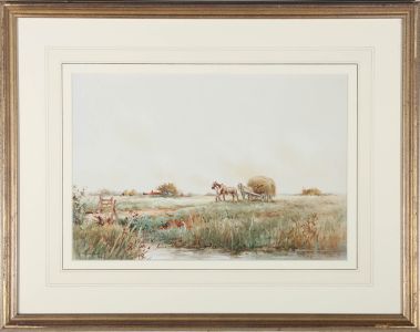 Bartram Hiles (1872-1927) - Late 19th Century Watercolour, Making Hay