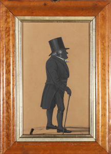 c. 1880 Gouache - Silhouette of George Cressey
