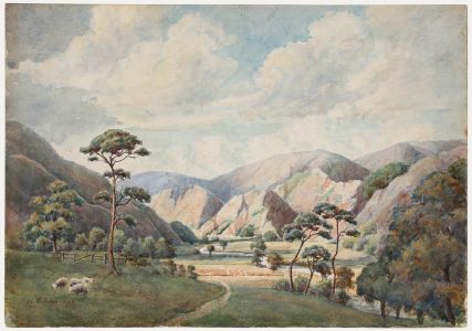 N. P. Fainards - Early 20th Century Watercolour, Sunlit Mountains