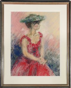 Maureen Jordan - 20th Century Pastel, The Green Hat