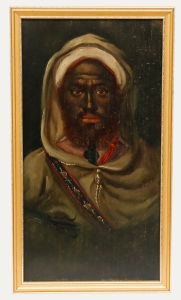 Emile Marin (1876-1940) - Framed Oil, Portrait of a Bedouin Man