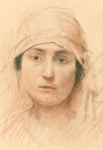 Early 20th Century Sanguine - Portrait of a Woman