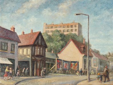 Myles Beecham - 1959 Oil, Old Town, Croydon