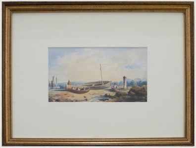 1868 Watercolour - On the Beach