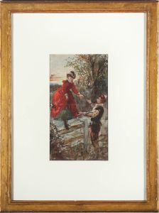 Attrib. John A. Fitzgerald (1832-1906)- Watercolour, I'll Catch You If You Fall