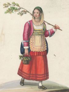 Italian School Mid 19th Century Watercolour - Costume di San Basile, Calabria
