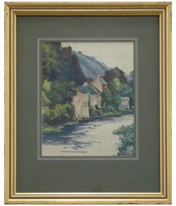 Framed 1936 Watercolour - Llanfair Caereinion