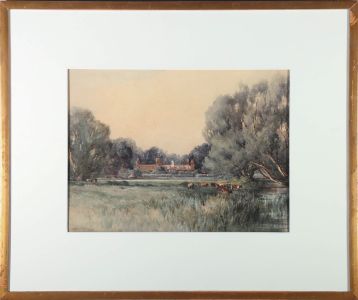 Charles Harrington (1865-1943) - Framed 1925 Watercolour, Inquisitive Cattle