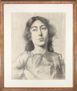 James Hargreaves Morton (1881-1918) - Charcoal Drawing, Beauty in Repose