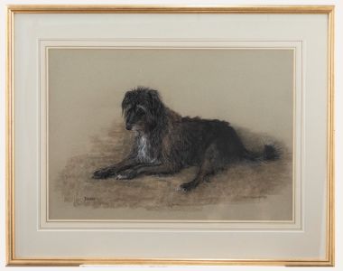 Mary Browning - 1972 Pastel, Jessie The Lurcher
