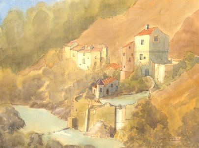 Alistair Paterson - Contemporary Watercolour, View of the Villa