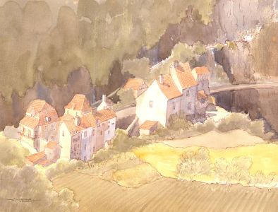 Alistair Paterson - 20th Century Watercolour, View of the Village