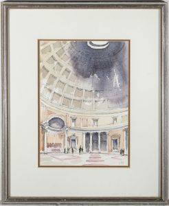 Colin Stansfield Smith - Contemporary Pen and Ink Drawing, The Pantheon Interior