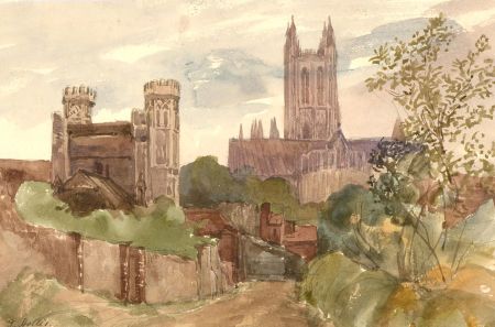 Thomas Hollis (1818-1843) - 1835 Watercolour, Canterbury Cathedral