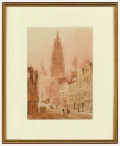 Edward Nevil - Framed Late 19th Century Watercolour, Antwerp