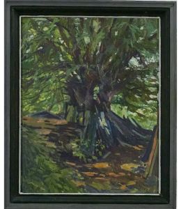 Albert E Ogden (b.1928) - Framed 20th Century Oil, Woodland Den