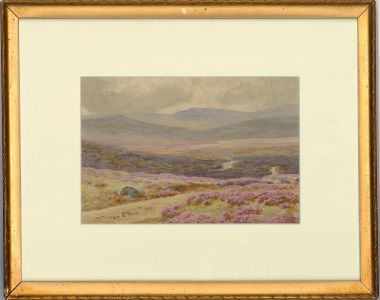 William S. Morrish (1844-1917) - Framed Watercolour, Dartmoor On Scorhill Down