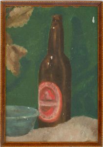 Framed Mid 20th Century Oil - Brown Bottled Ale