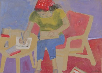 Austin Taylor (1908-1992) - Mid 20th Century Gouache, Making Notes