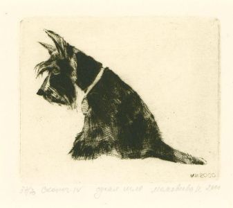 Irena Makoveeva (b.1954) - Contemporary Etching, The Scottish Terrier