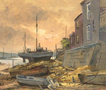 Keith Burtonshaw - Contemporary Oil, Boats at Wells-next-the-Sea