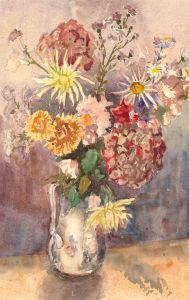 Constance Cane - 1975 Watercolour, Late Summer Flowers