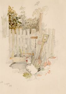 Harry Bush ROI (1883-1957) - 1949 Watercolour, In the Garden