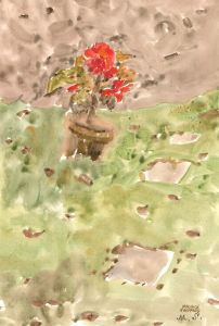 Maurice Sheppard PRWS NEAC (b.1947) - 1987 Watercolour, Evening Begonias
