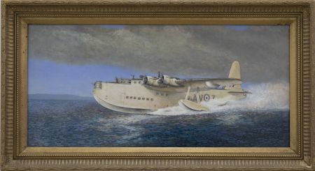 Kenneth Child - Framed Contemporary Acrylic, Sunderland Flying Boat