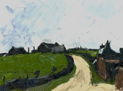 Daniel Nichols After Kyffin Williams - Contemporary Oil, A Quiet Country Road